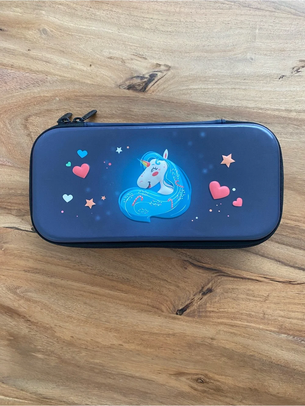 Switch 1 Case - protective, carrying case - Navy blue with unicorn design